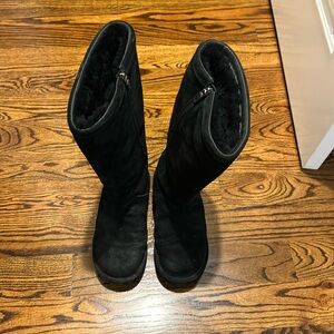 Ladies Black Ugg tall suede boots